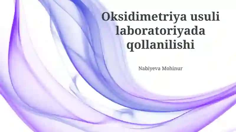 Oksidlanish-Qaytarilish Titrlash Usuli