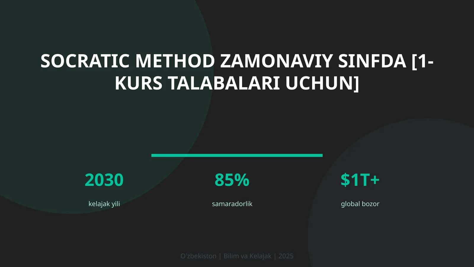 Socratic method zamonaviy sinfda [1-kurs talabalari uchun] 1