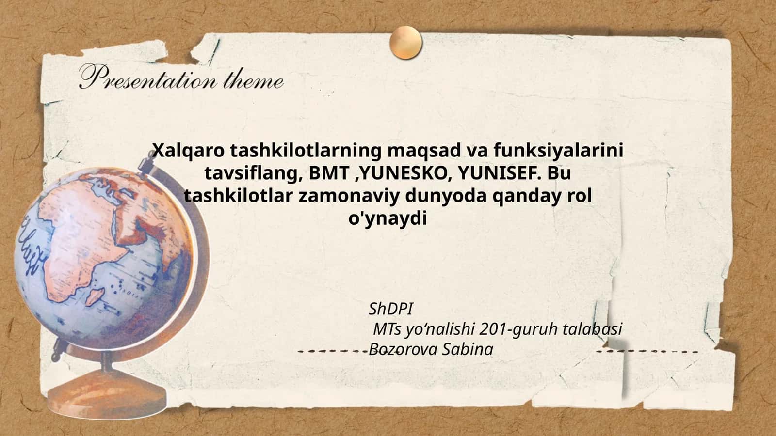 Xalqaro tashkilotlarning maqsad va funksiyalarini tavsiflang 1