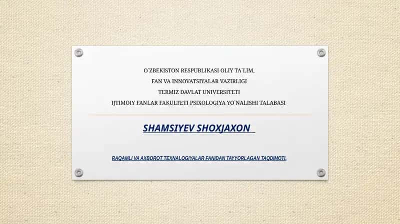 Zamonaviy taqdimotlar bilan ishlash 1