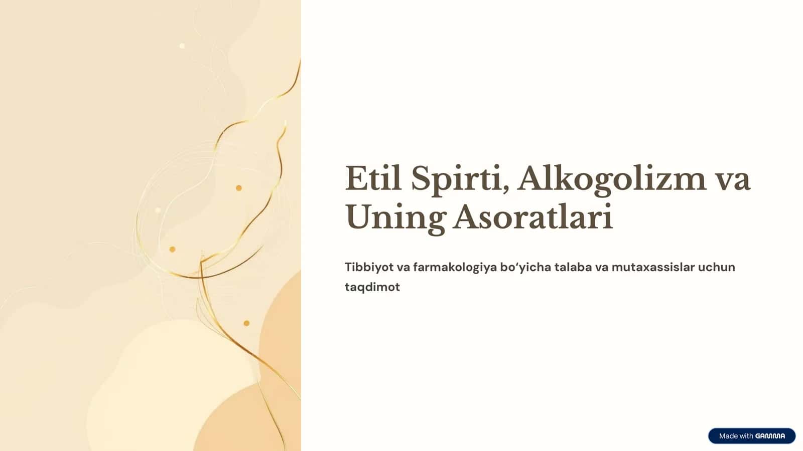 Etil Spirtining Farmakologiyasi 1
