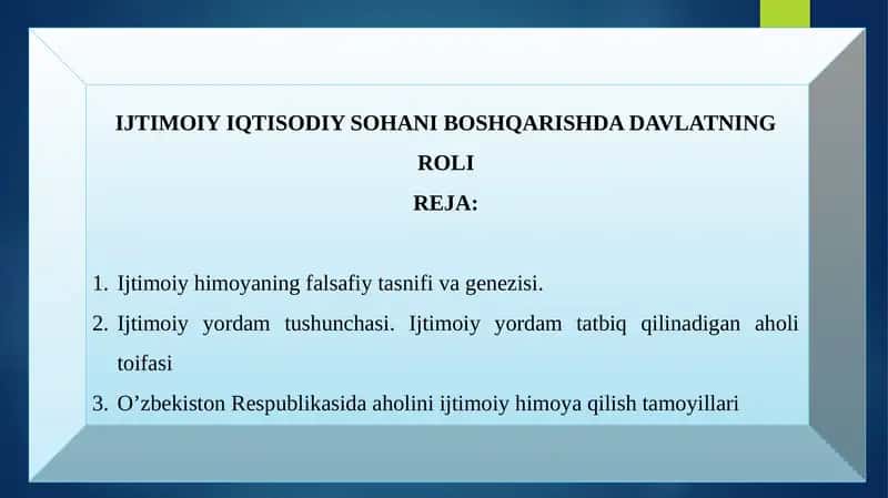IJTIMOIY IQTISODIY SOHANI BOSHQARISHDA DAVLATNING ROLI 1