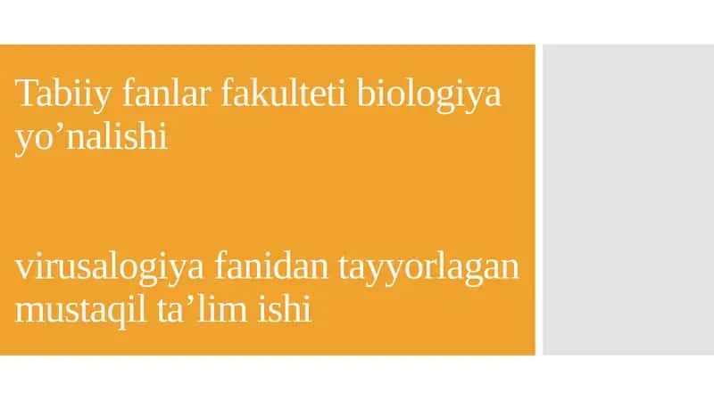 Virusli infektsiyalar va a’zolaridan tadqiqot 1