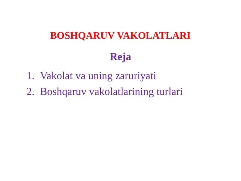 BOSHQARUV VAKOLATLARI 1