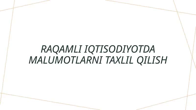 Raqamli iqtisodiyotda malumotlarni taxlil qilish 1