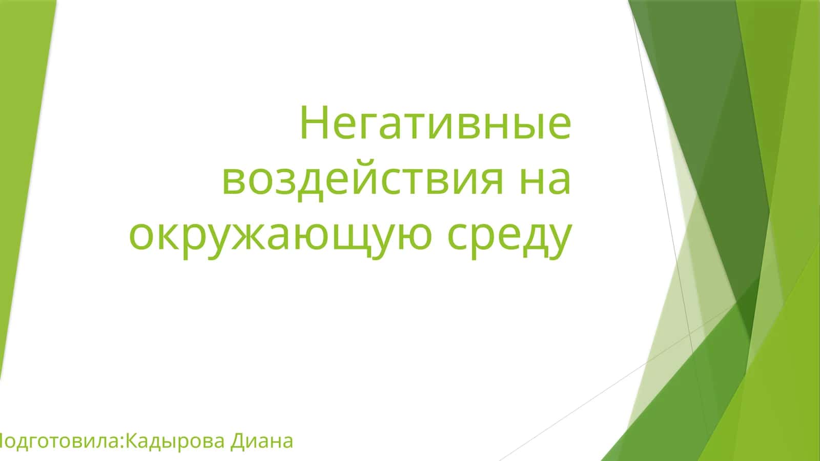 Негативные воздействия на окружающую среду 1