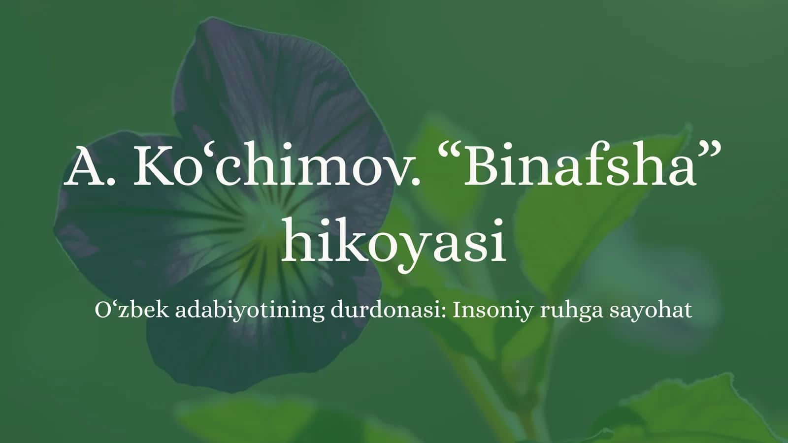Binafsha hikoyasi 1