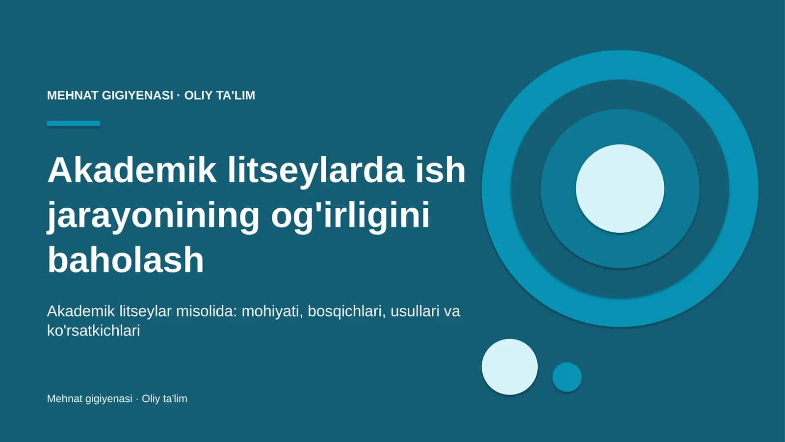 Akademik litseylarda ish jarayonining og'irligini baholash 1