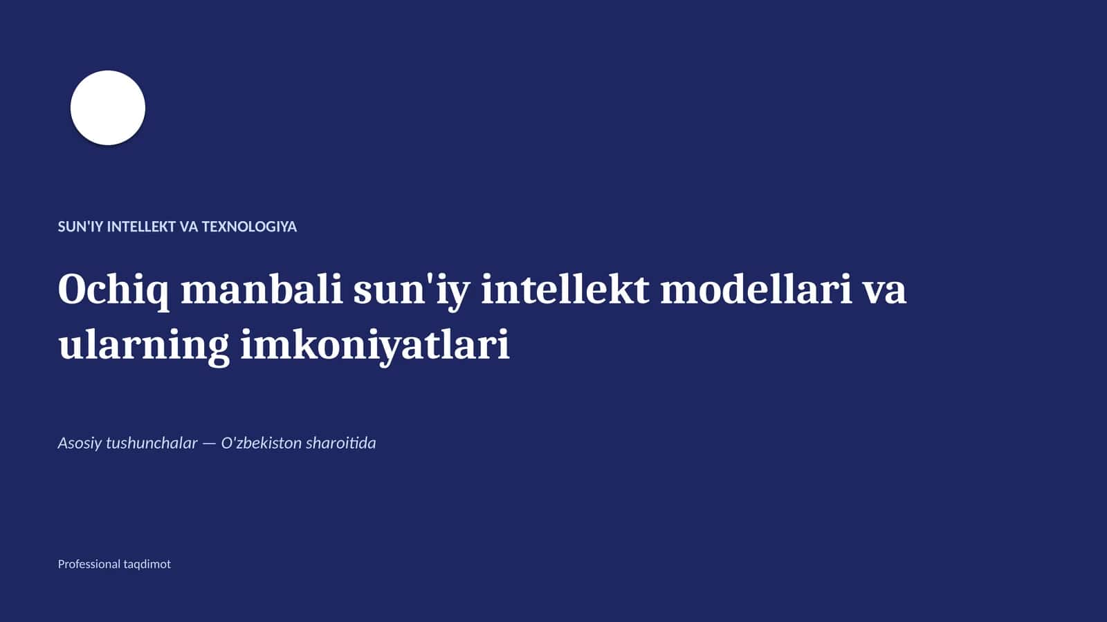 SUN'IY INTELLEKT VA TEXNOLOGIYA 1