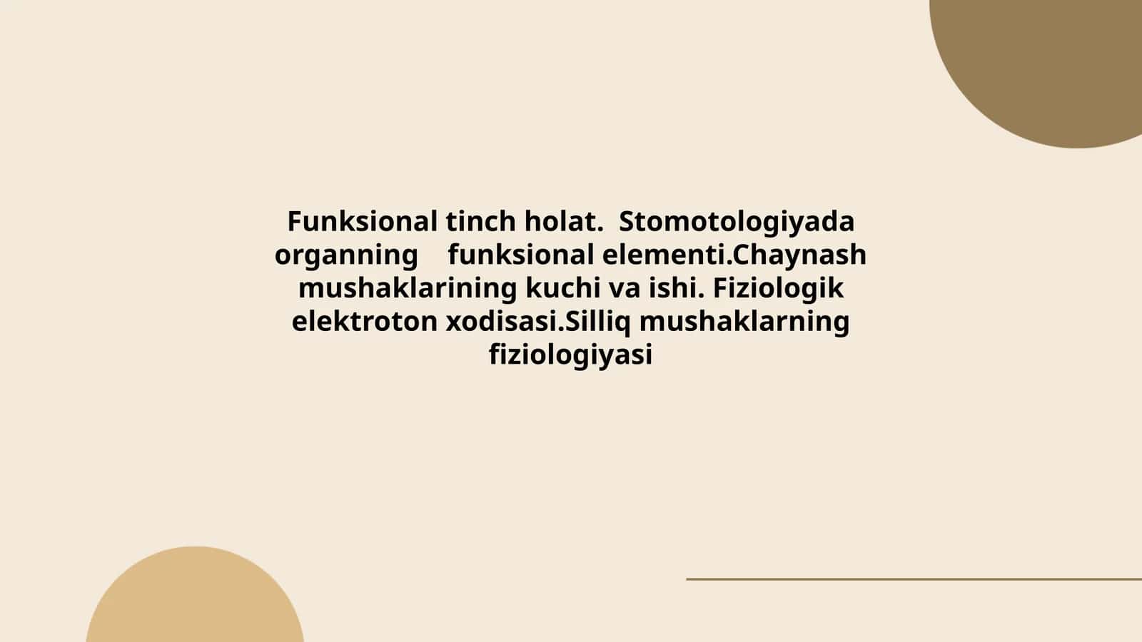 Funksional tinch holat 1