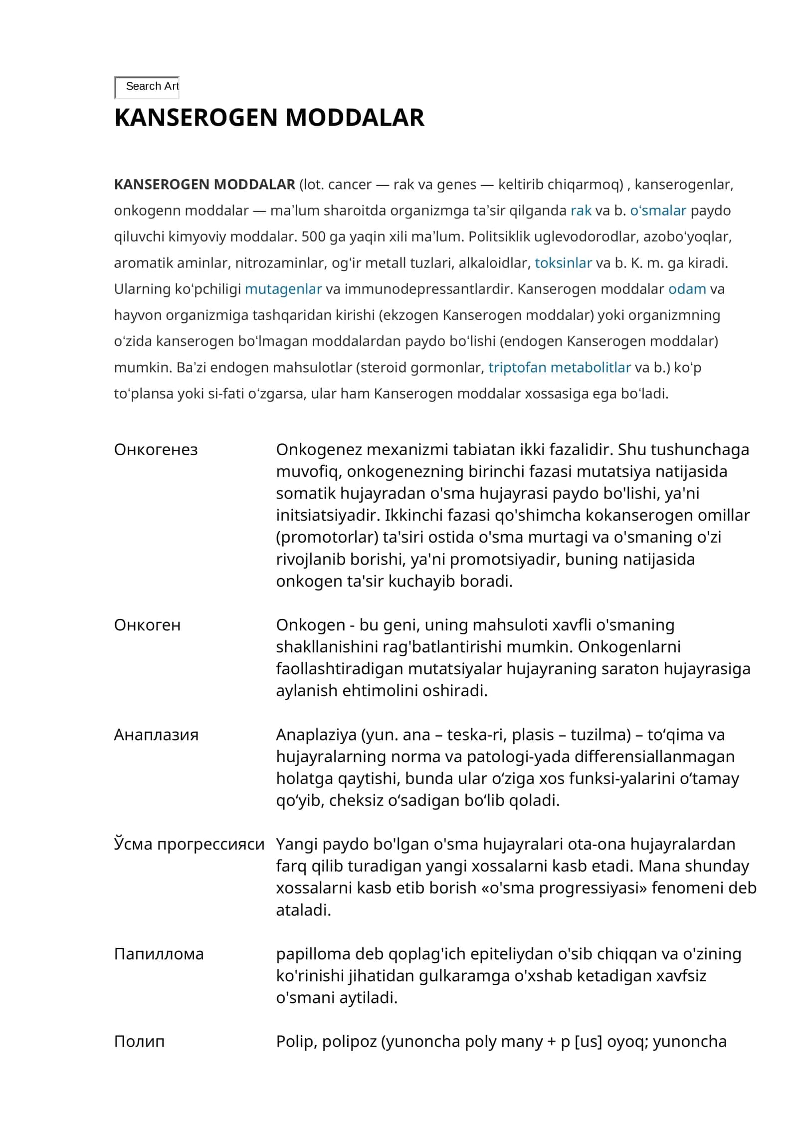 KANSEROGEN MODDALAR 1