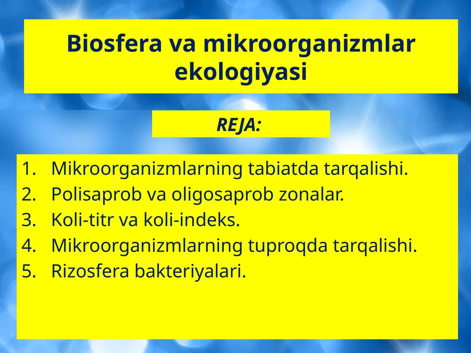 Mikroorganizmlarning tabiatda tarqalishi 1