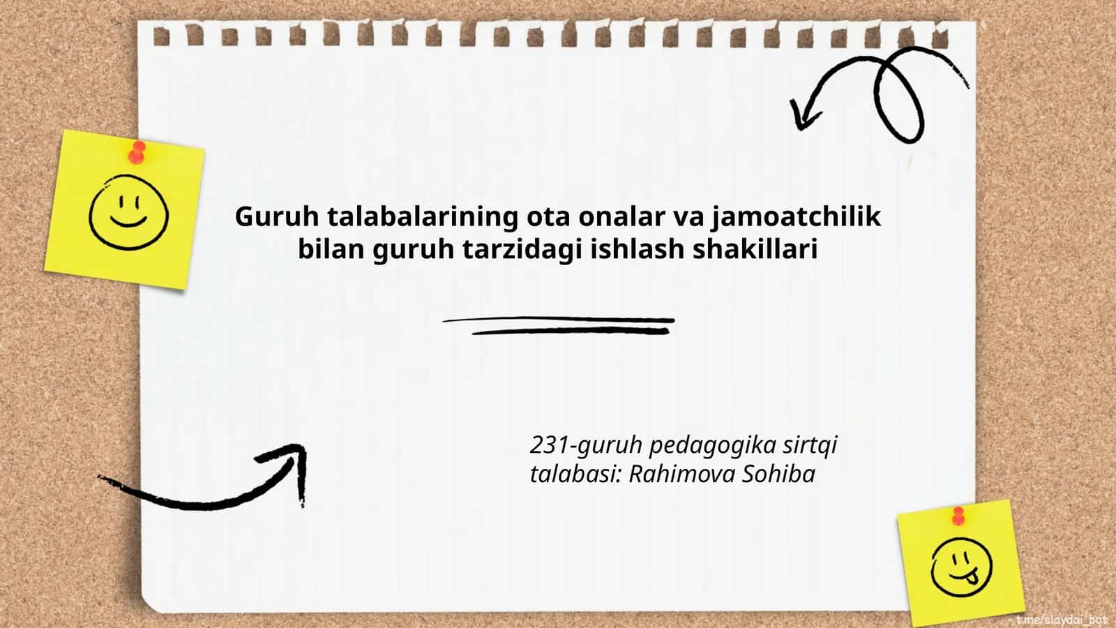 Guruh talabalarining ota onalar va jamoatchilik bilan guruh tarzidagi ishlash shakillari 1