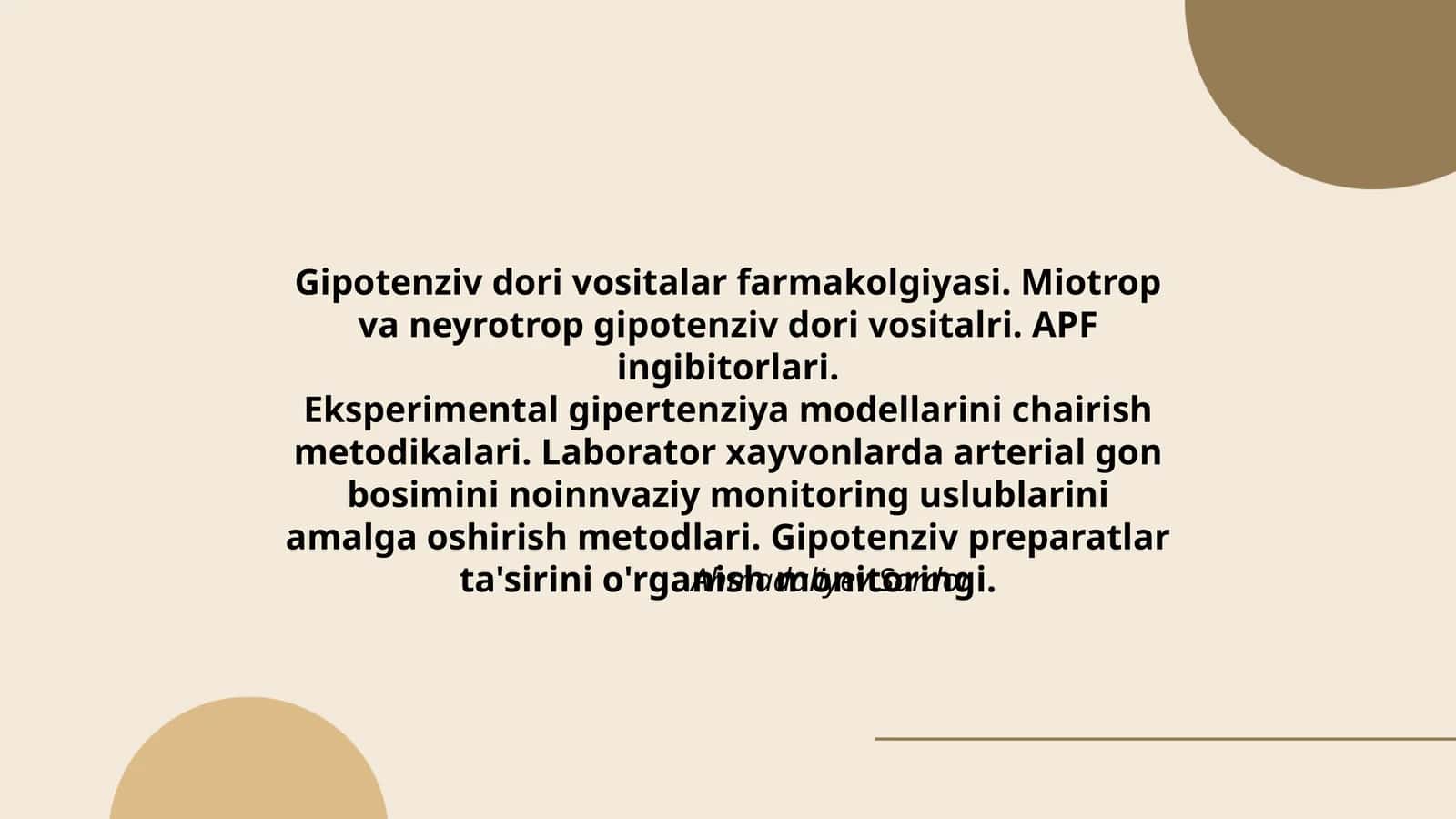 Gipotenziv dori vositalar farmakolgiyasi 1