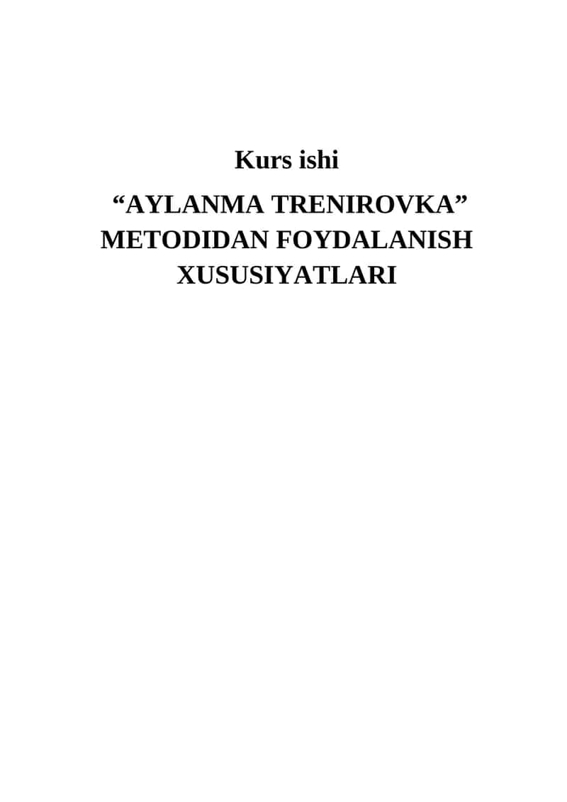 AYLANMA TRENIROVKA 1