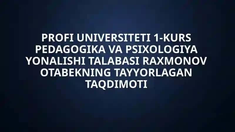 Talim metodlari va vazifalari 1