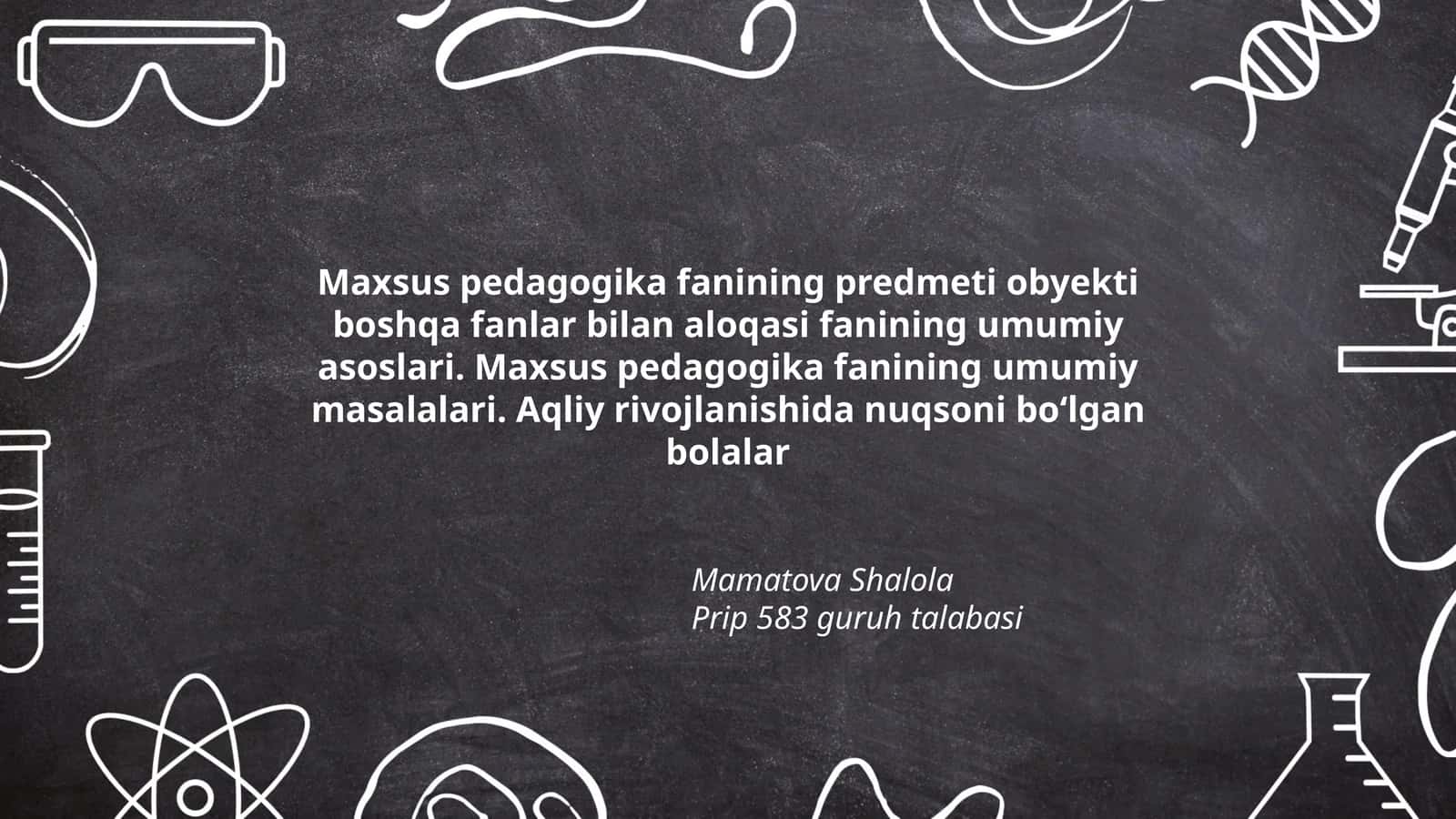 Maxsus pedagogika fanining predmeti 1