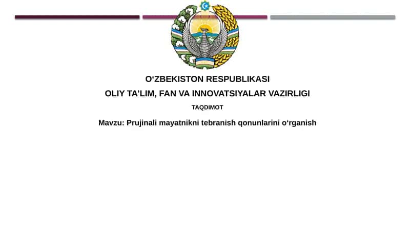 Pruja-nimayatnik tebranish qonunlarini o'rganish 1