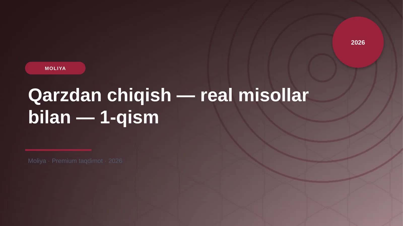 Qarzdan chiqish — real misollar bilan — 1-qism 1