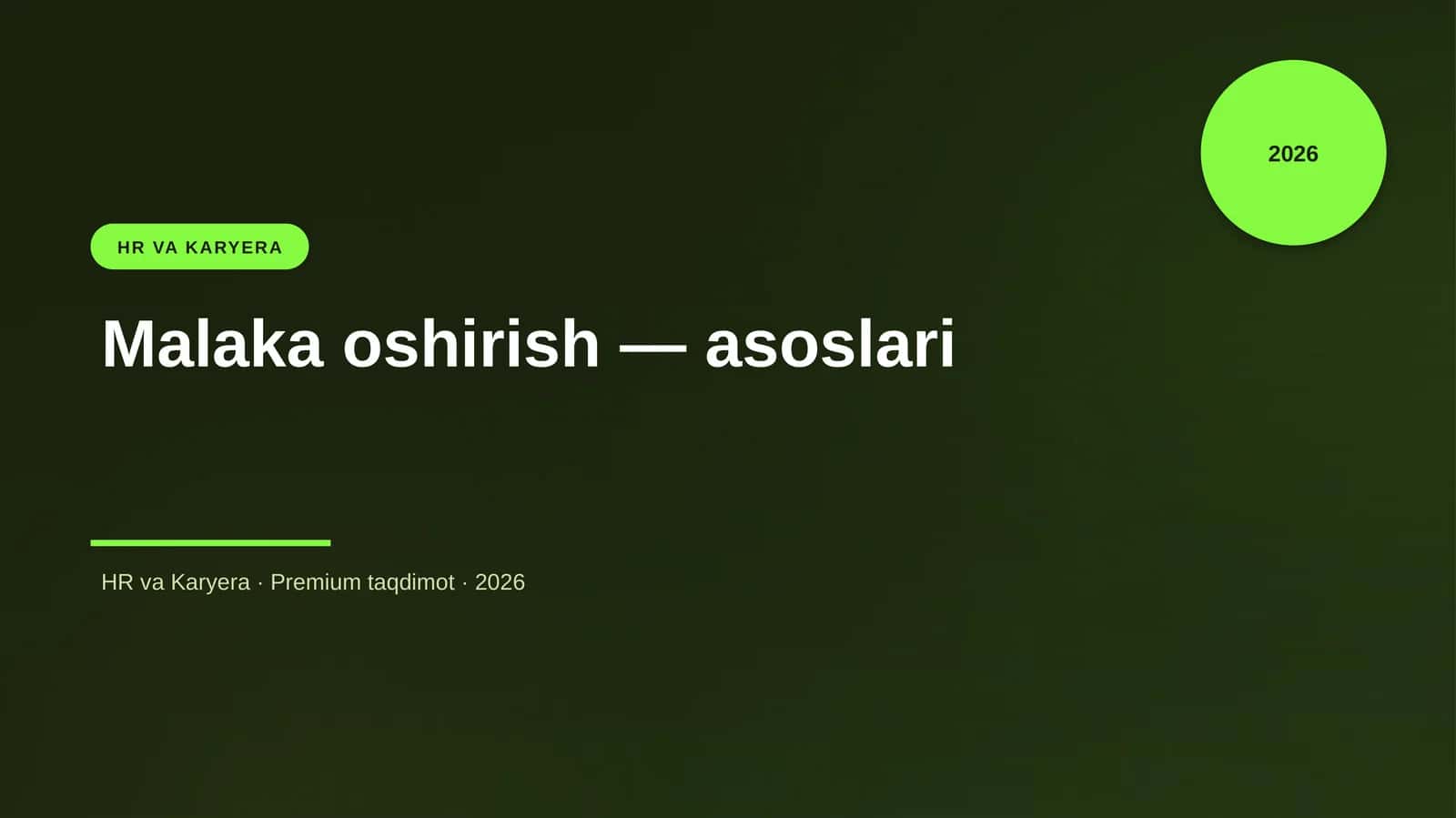 Malaka oshirish — asoslari 1