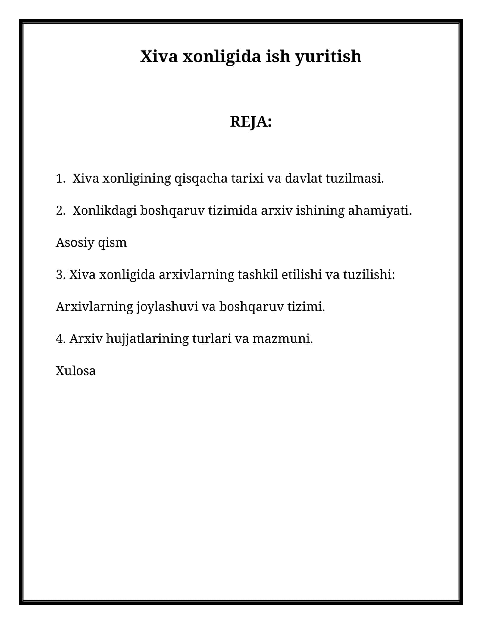 Xiva xonligida ish yuritish 1