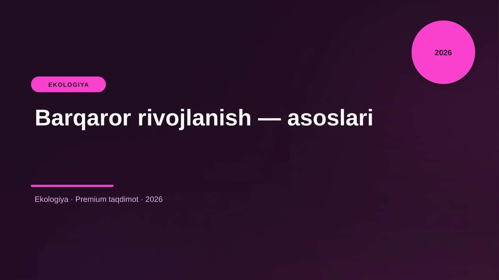Barqaror rivojlanish — asoslari 1