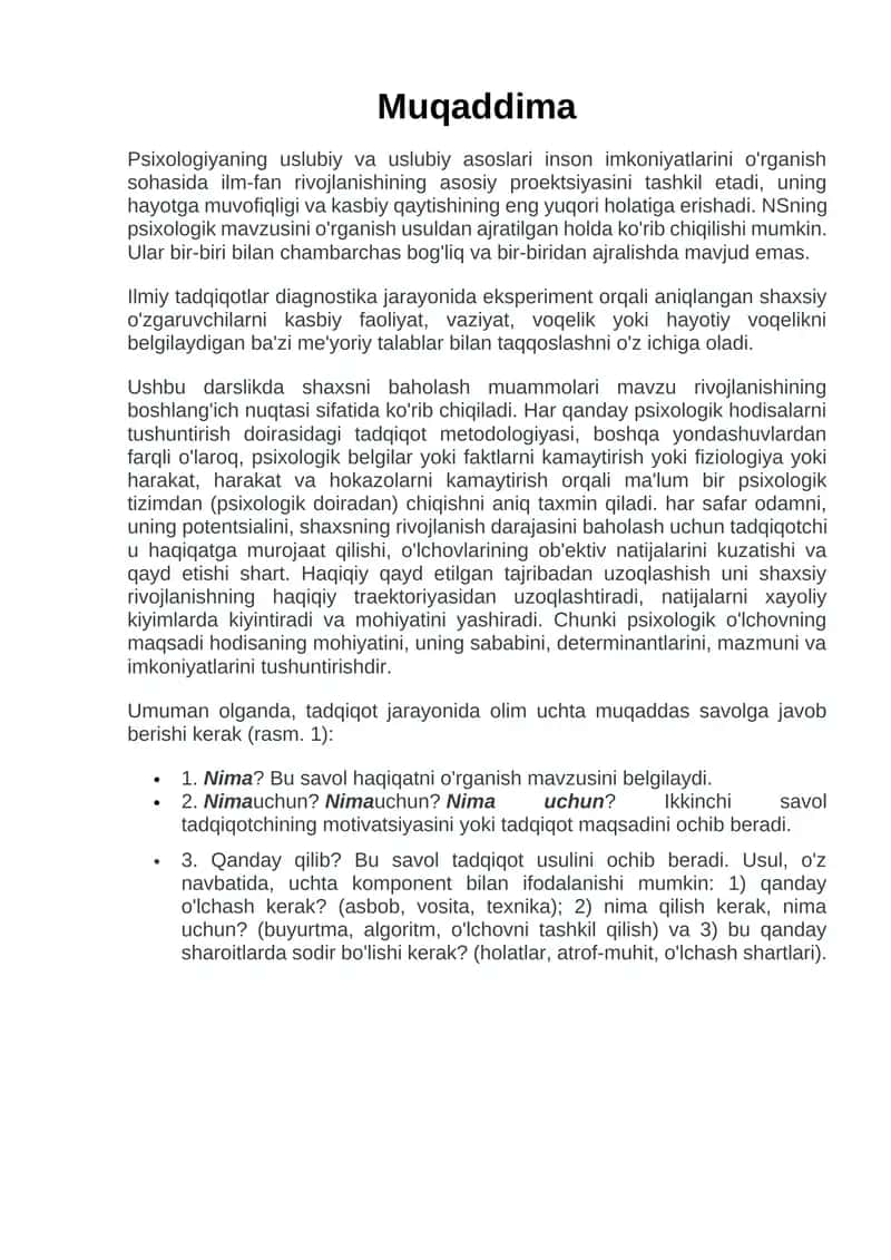 Zamonaviy psixologiyada miqdor va sifat fanidan kerak boladigan kitob 1