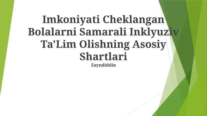 Samarali Inklyuziv Ta'lim 1