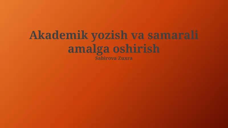 Ilmiy Yozuvning Asosiy Tamoyillari 1