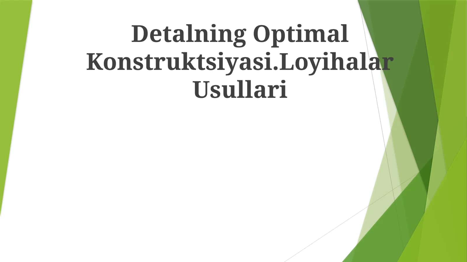 Optimal konstruksiyaning tavsifi 1