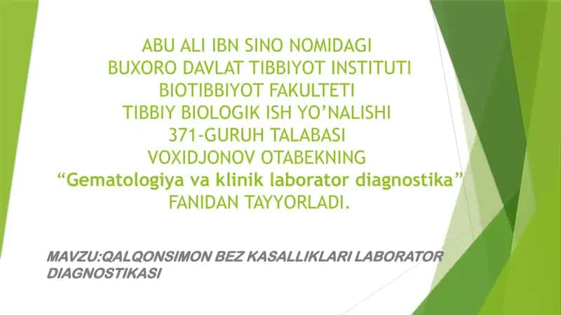 QALQONSIMON BEZ KASALLIKLARI LABORATOR DIAGNOSTIKASI 1