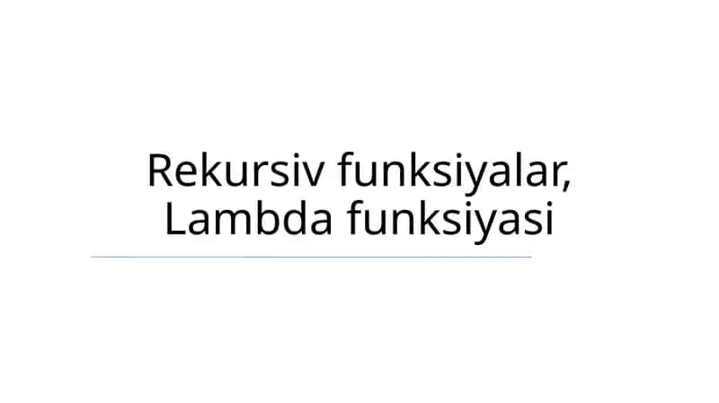 Lambda funksiyalar 1