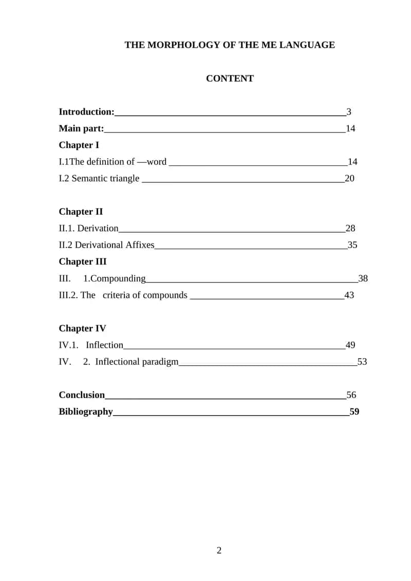 THE MORPHOLOGY OF THE ME LANGUAGE 1