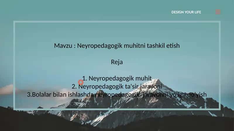 Neyropedagogik muhitni tashkil etish 1