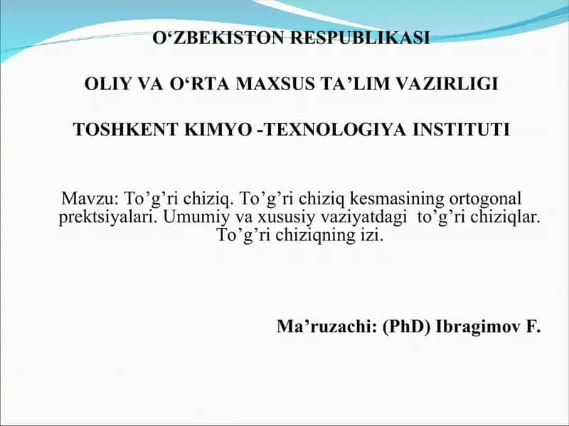 To'g'ri chiziq 1