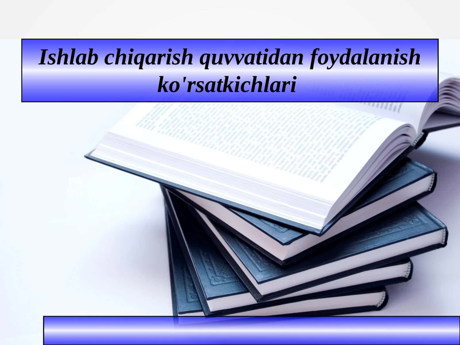 Ishlab chiqarish quvvatidan foydalanish ko'rsatkichlari 1