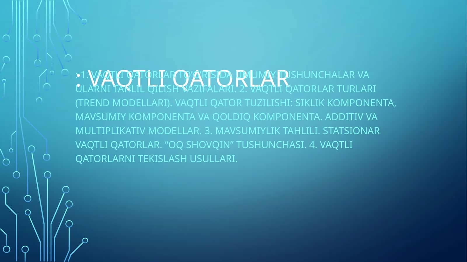 Vaqtli qatorlar 1