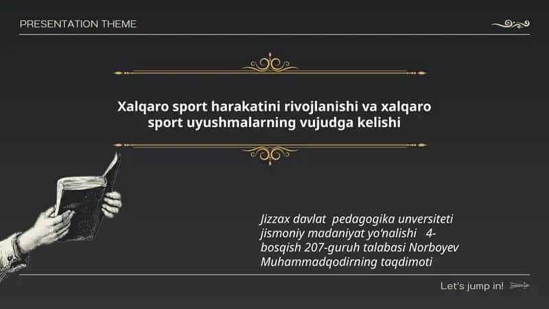 Xalqaro sport harakatini rivojlanishi va xalqaro sport uyushmalarning vujudga kelishi 1