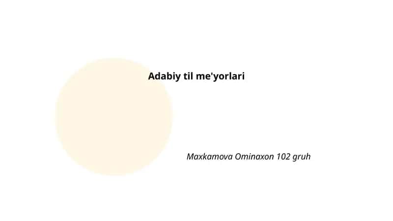 Adabiy til me'yorlari 1