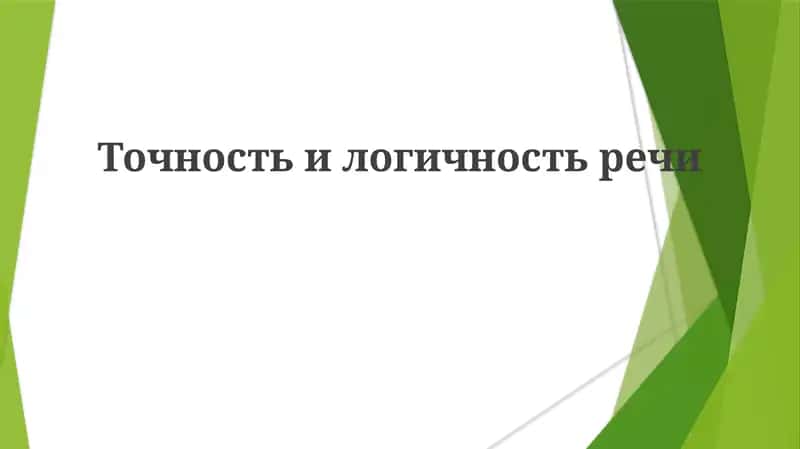 Точность и логичность речи 1