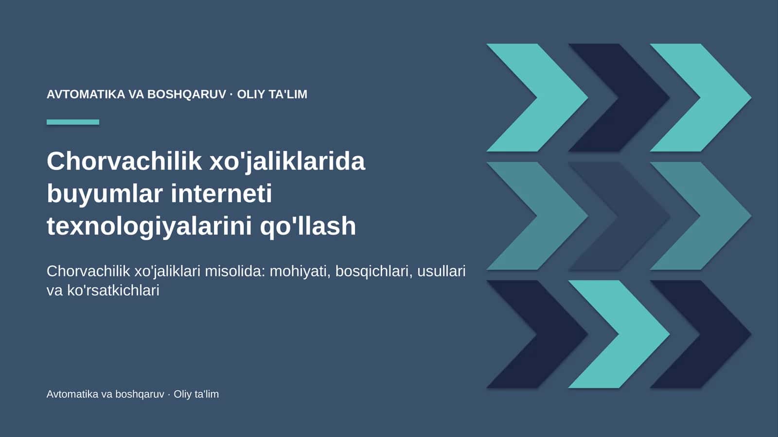 Chorvachilik xo'jaliklarida buyumlar interneti texnologiyalarini qo'llash 1