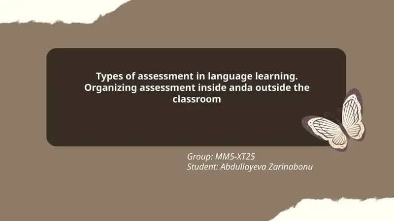 Types of assessment in language learning 1