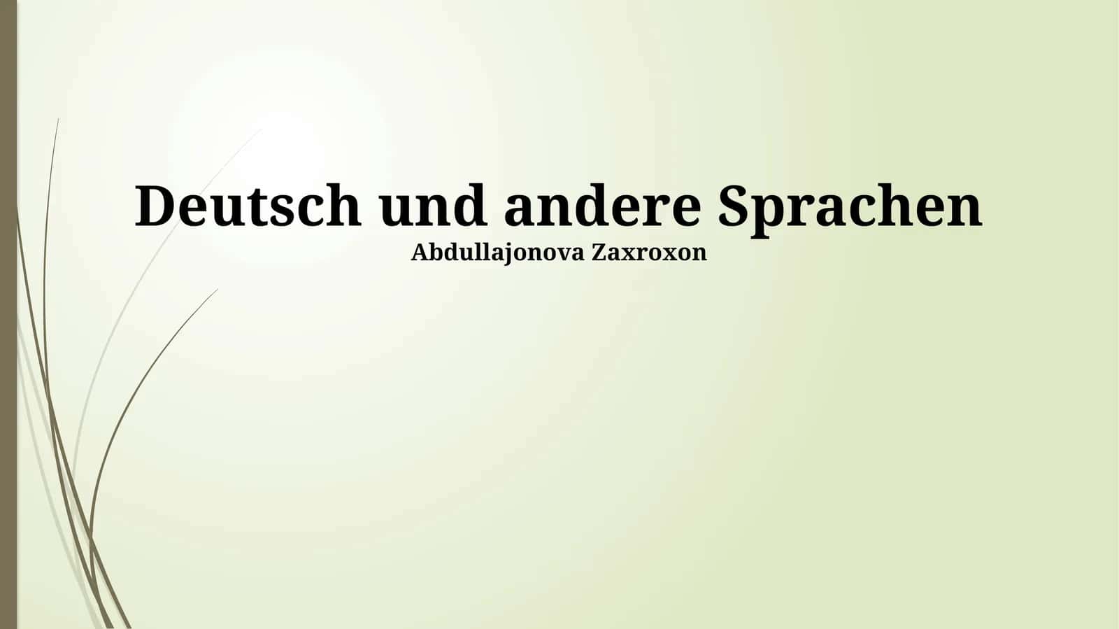 Deutsch und andere Sprachen 1