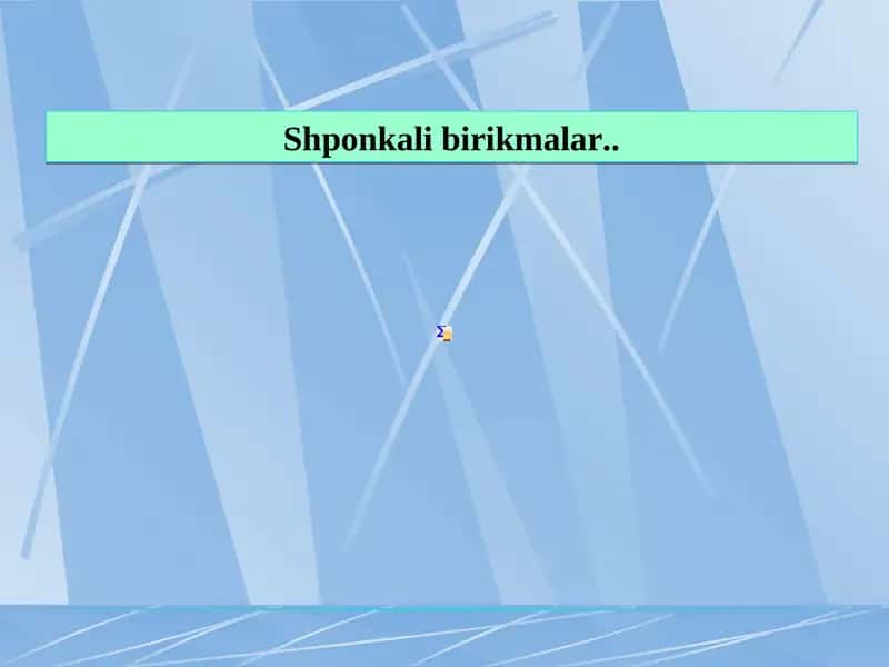 Shponkali birikmalar 1
