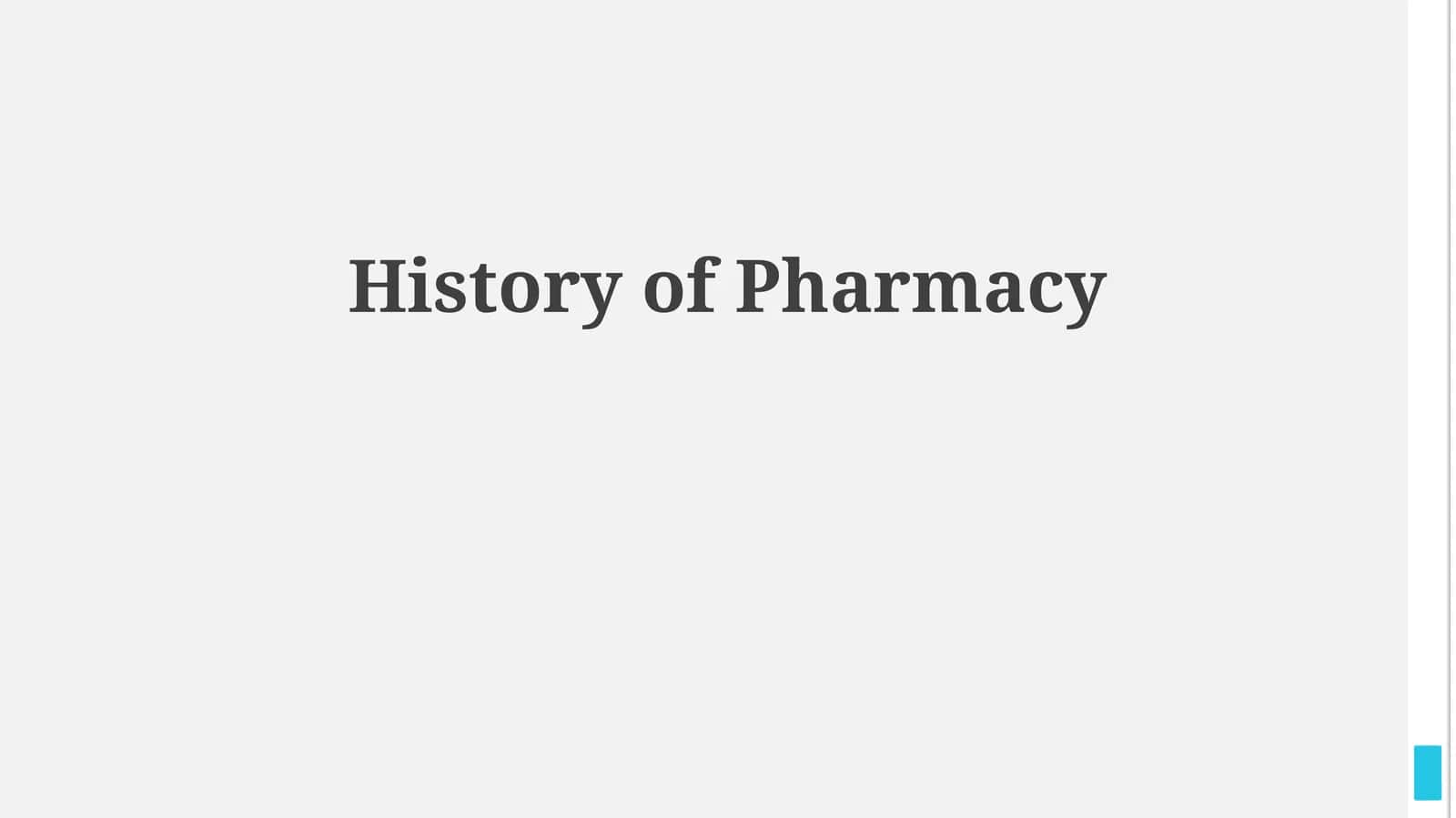 History of Pharmacy 1