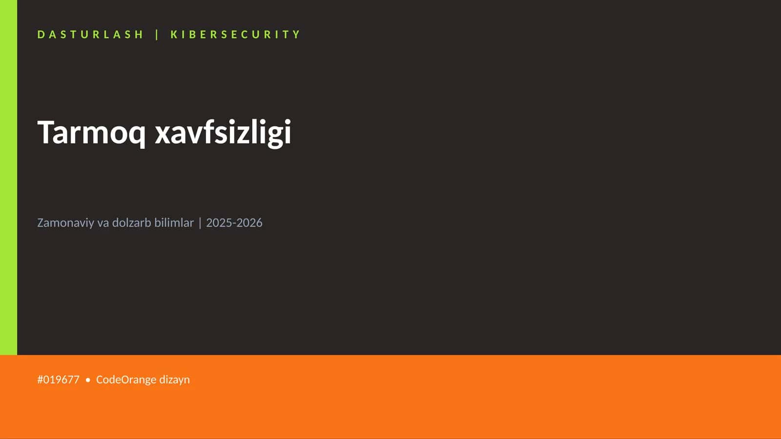 Tarmoq xavfsizligi 1