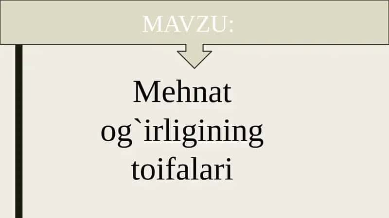 Mehnat og`irligining toifalari 1