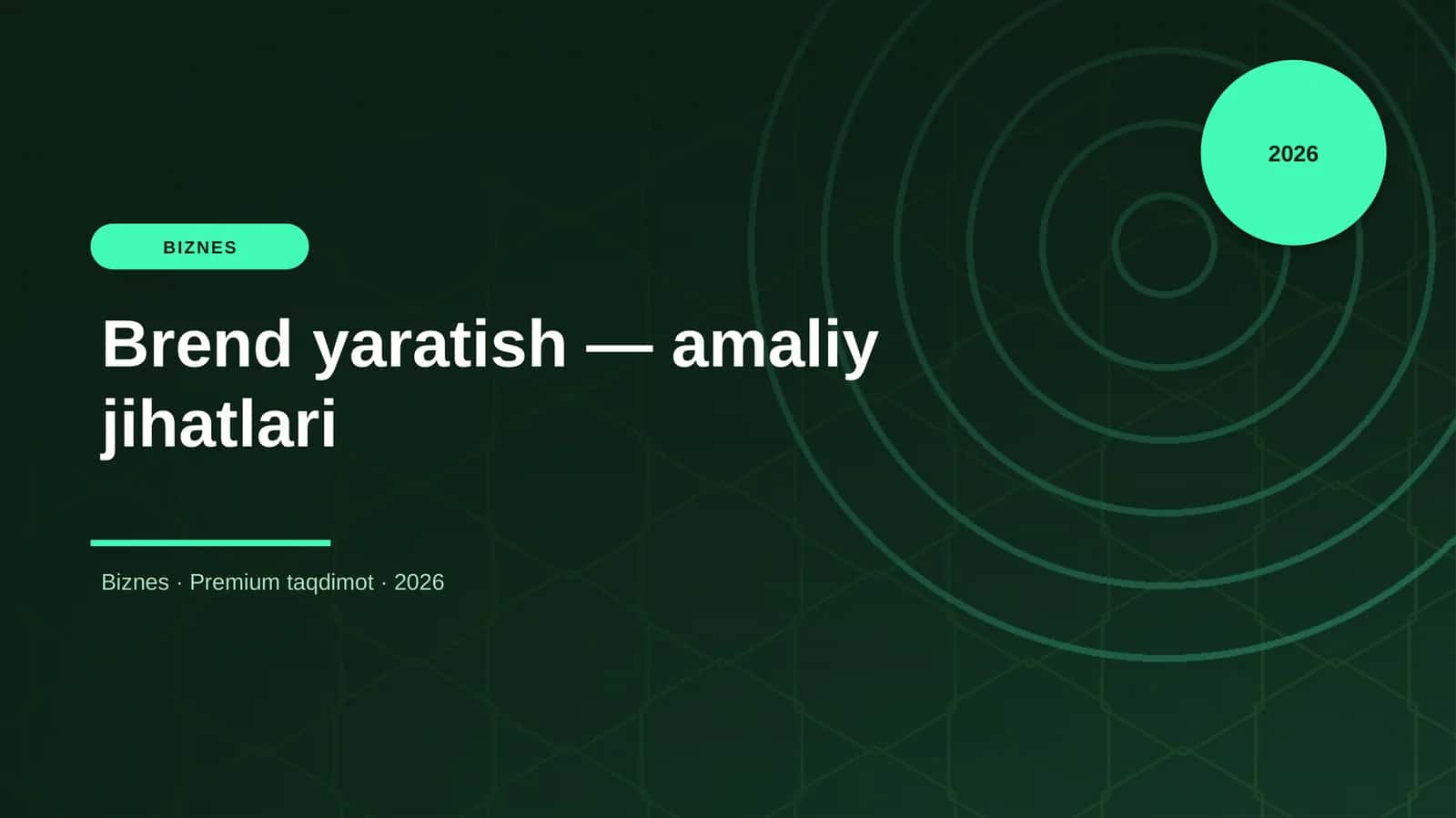 Brend yaratish — amaliy jihatlari 1