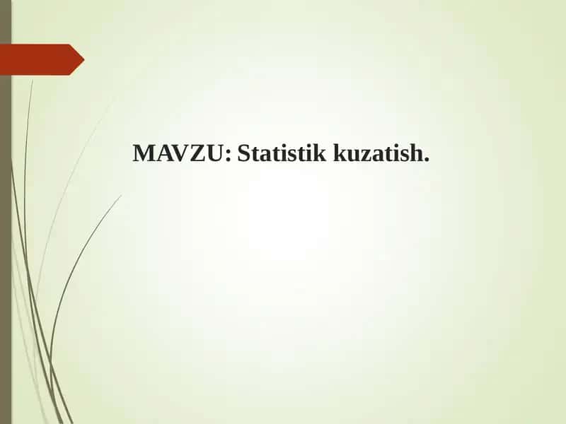 Statistikkuzatish 1