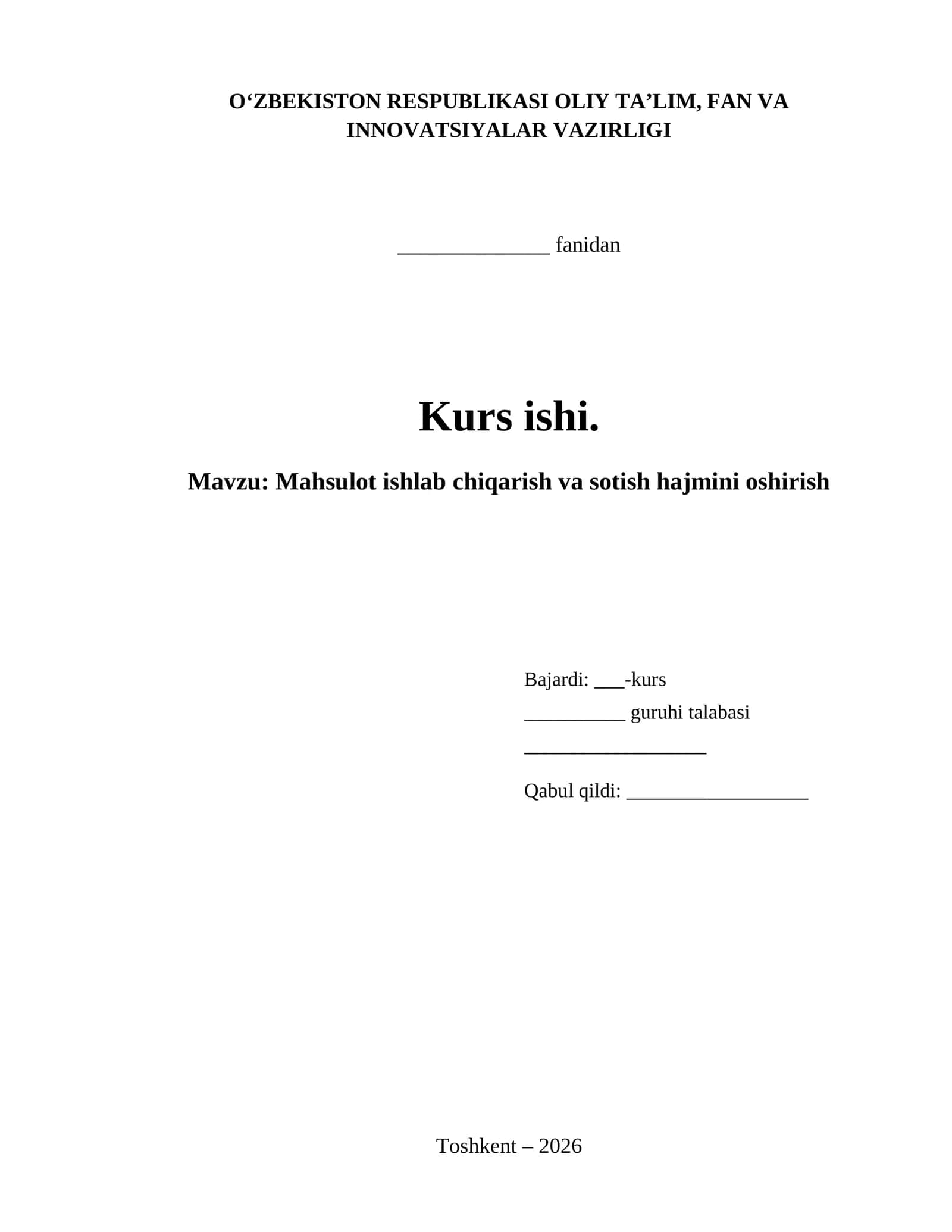 Mahsulot ishlab chiqarish va sotish hajmini oshirish 1